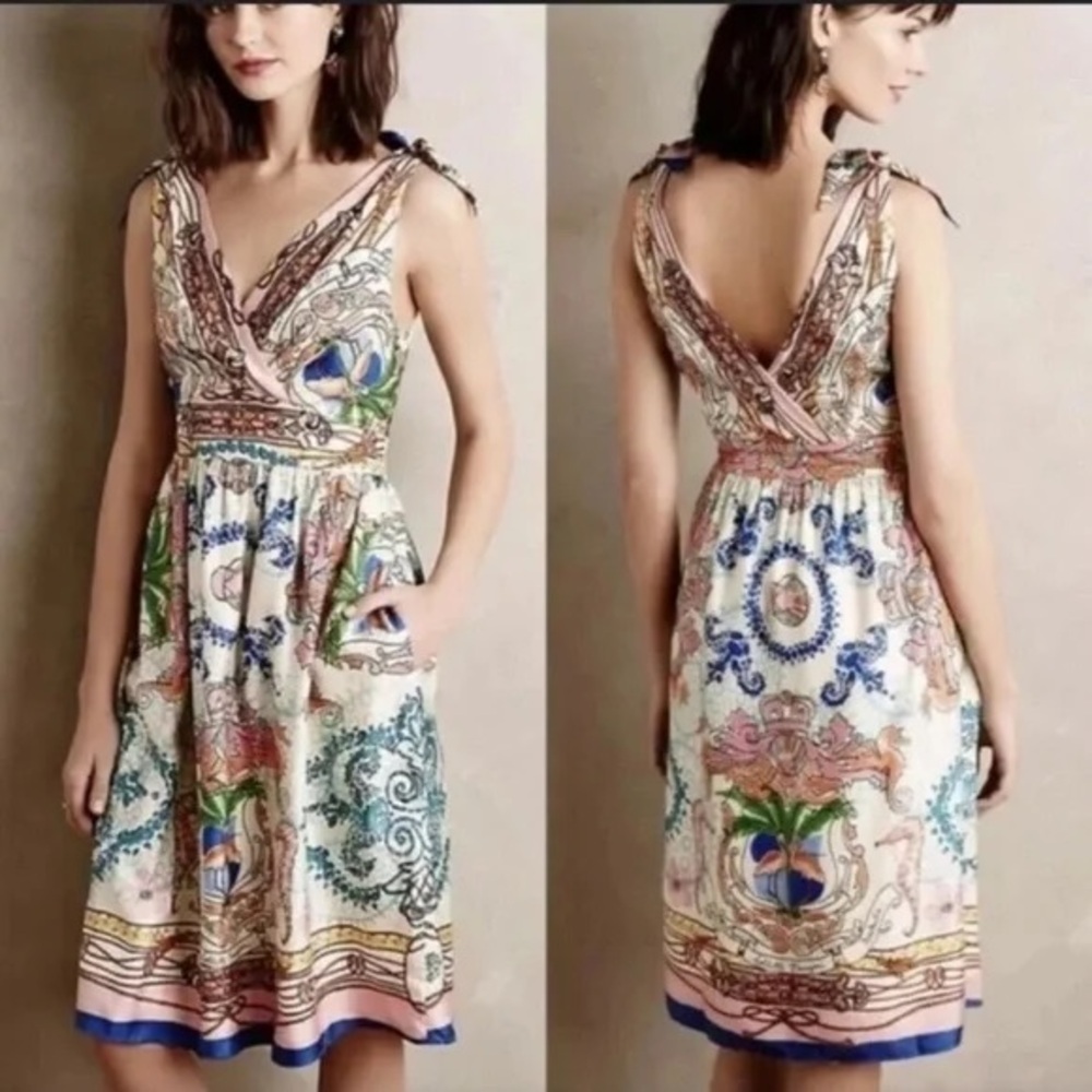 Anthropologie Collette Dinnigan Acionna Silk Dress size 8